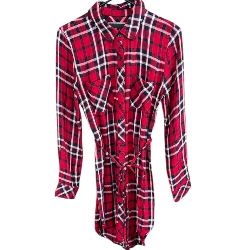 EUC Rails Belted Button Front Shirt
Dress Red Plaid Size Small